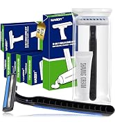 MAGDIY 60 Pack Disposable Razors Bulk with Shaving Cream (10g) for Men, Shaving Kit for Men, Twin...