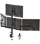 WALI Quad Monitor Mount for 13-27 Inch Screens, Fully Adjustable 4 Monitor Stand with Swivel, Til...