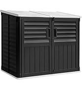 Devoko Resin Outdoor Storage Shed, 34 Cu Ft Outdoor Storage Cabinet Without Shelf, Waterproof, Do...