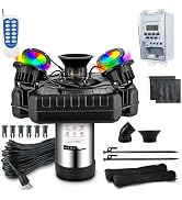 Goldlife Pond Fountain Aerator, F3 With 4 RGB Lights, 1HP 750W 110V Stainless Steel Floating Foun...