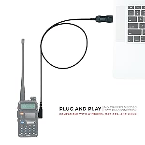 Plug and play no drivers needed baofeng programming cable 