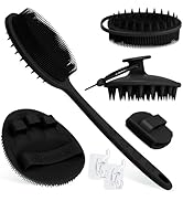 GEENOA Silicone Back/Body/Face Scrubber &amp; Scalp Massager Set 5PCS, 13.4'' Soft Back Scrubber, 360...