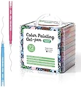 Xipan Colored Pen Gift Set, 72 Pack Colorful Gel Pens for Black Paper &amp; White Paper, 0.6mm Fine P...