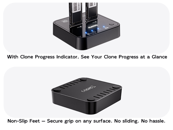 Dual M.2 NVMe SATA SSD Cloner 20Gbps USB 3.2 Gen 2x2 External SSD Offline Duplicator
