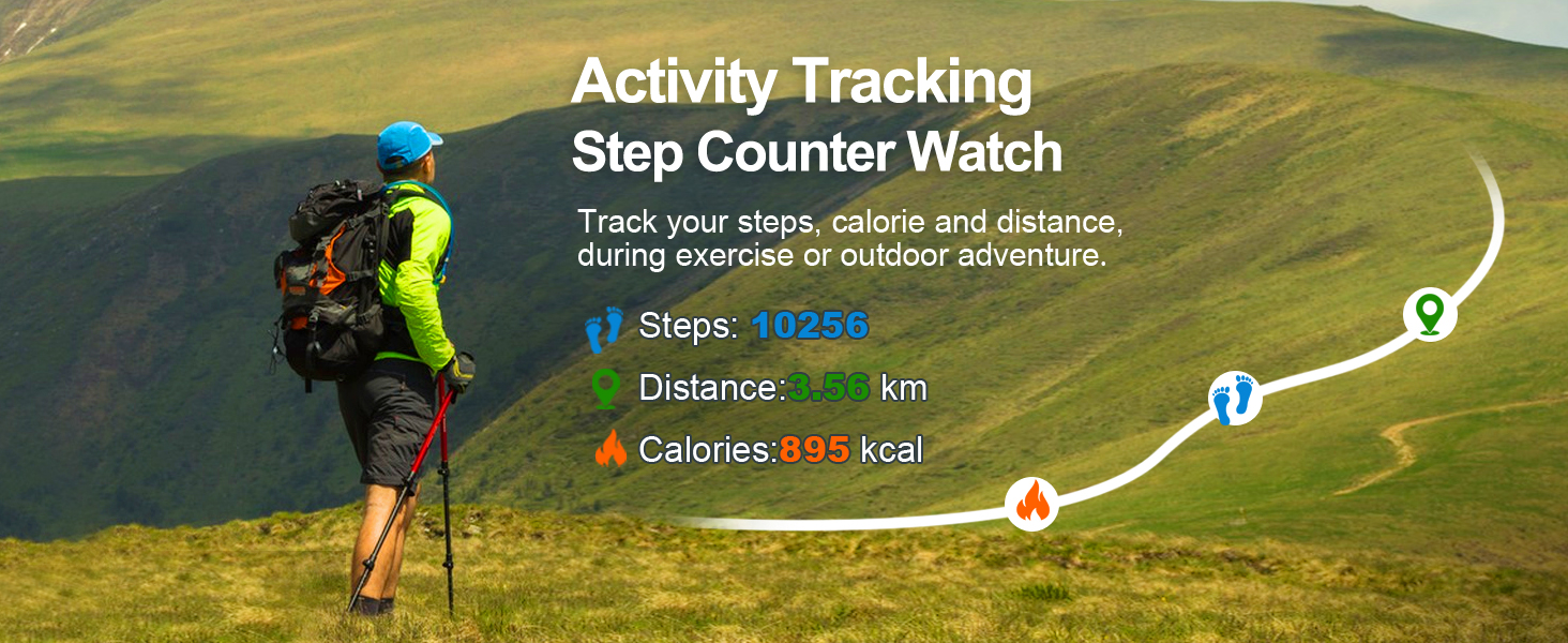 pedometer watch step counter watch step tracker calories running watch sports wristwatch