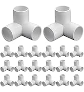 20-Pack 1/2" 3 Way PVC Fittings, Furniture Grade Pipe Fittings 3 Way for SCH40 PVC Pipe, UV Resis...