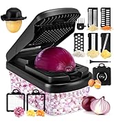 Vegetable Chopper,12-in-1 Multifunctional Food Chopper,Professional Onion Chopper with 7 Blades,V...