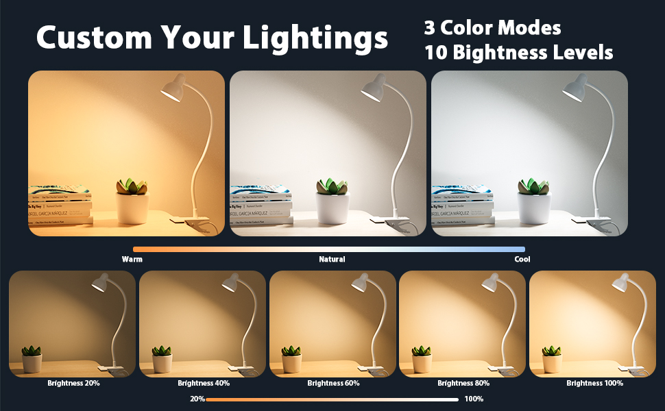 Clip on Lamp USB Reading Light