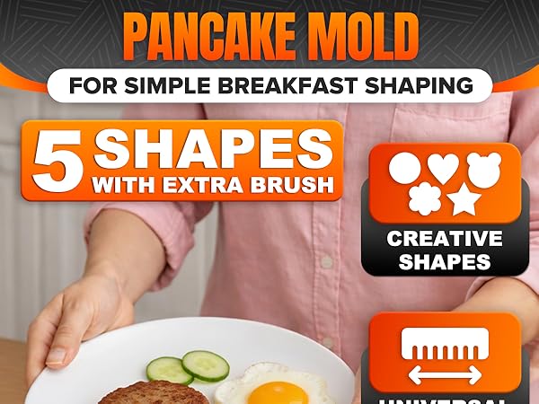 egg shaper for frying pan egg molds for griddle fried egg molds heart pancake mold circle egg maker