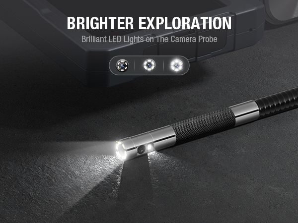 endoscope borescope inspection camera with adjustable LED lights