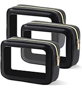 YOPCDJ 3PCS Clear Toiletry Bag,TSA Approved Travel Pouch with Zipper for Cosmetics and Toiletries...