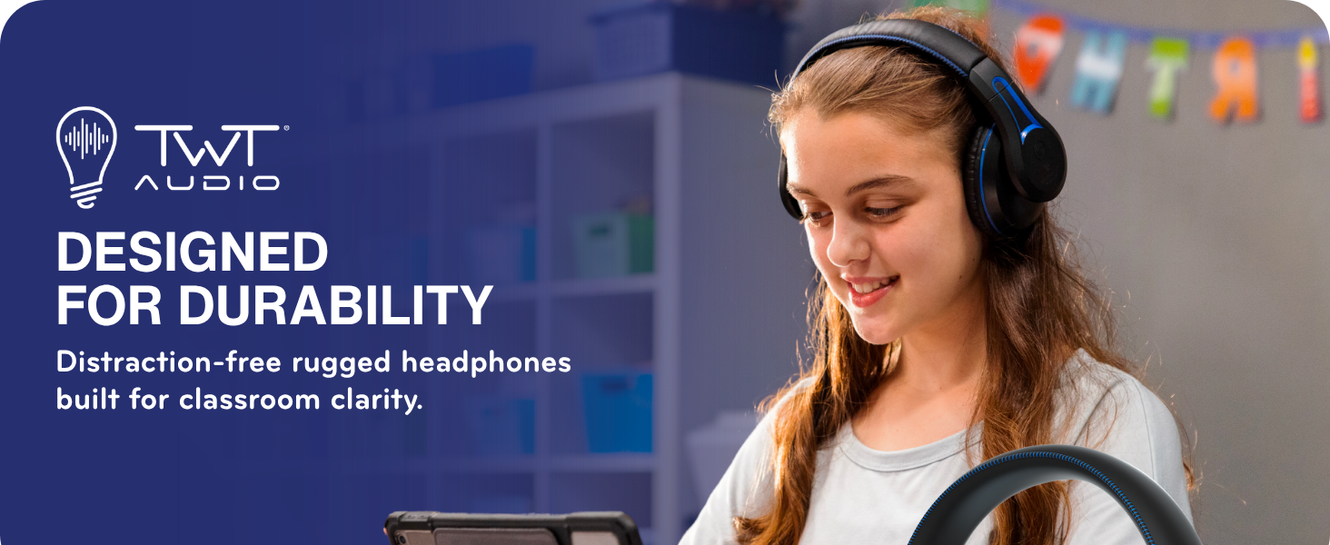 Student Wearing TWT Audio Duro 200 Headphone