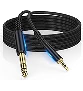 3.5mm to 6.35mm Audio Cable, 1/8 to 1/4 Stereo Cable 6.6FT 1/4 to 3.5mm TRS Adapter Cable Guitar ...