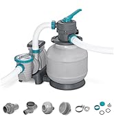 Bestway 2,200 Gallon Sand Filter Pool Pump for Above Ground Swimming Pools up to 14,400 Gallons w...