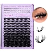 Yawamica Cluster Eyelash Extensions Fluffy Lash Clusters with Bottom Lashes 200D Volume Individua...