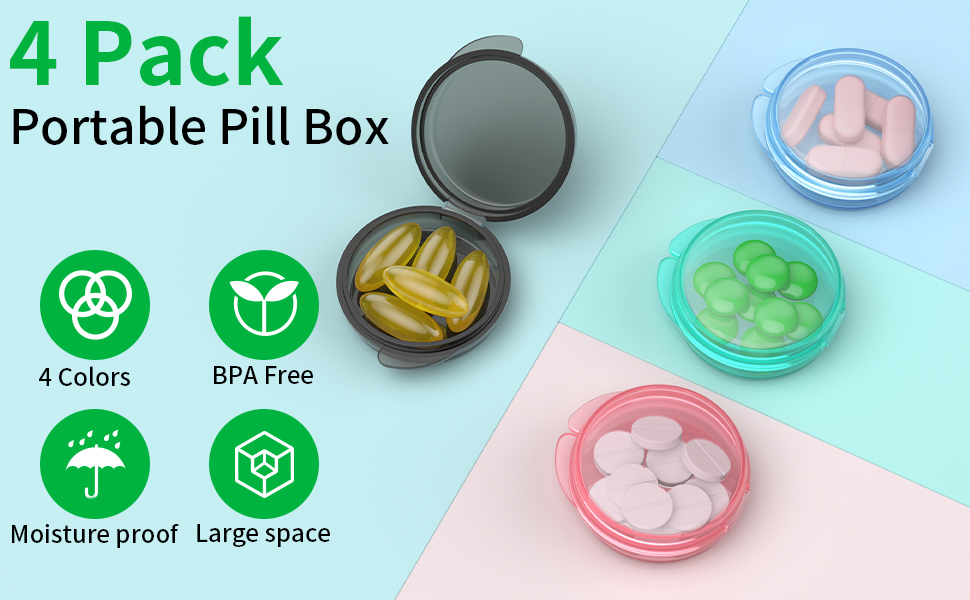 4 pack portable pill box