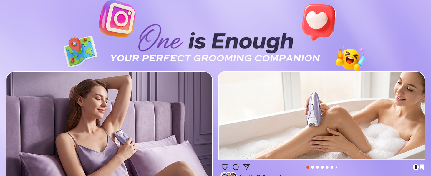 Cordless Rechargeable Facial Epilator for Hair Removal on Face, Arm, Legs, Underarms, Bikini, Body