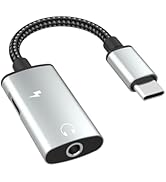 USB C to 3.5mm Headphone Jack and Charger Compatible with iPhone 16/15, 16/15 Plus, 16/15 Pro, 16...