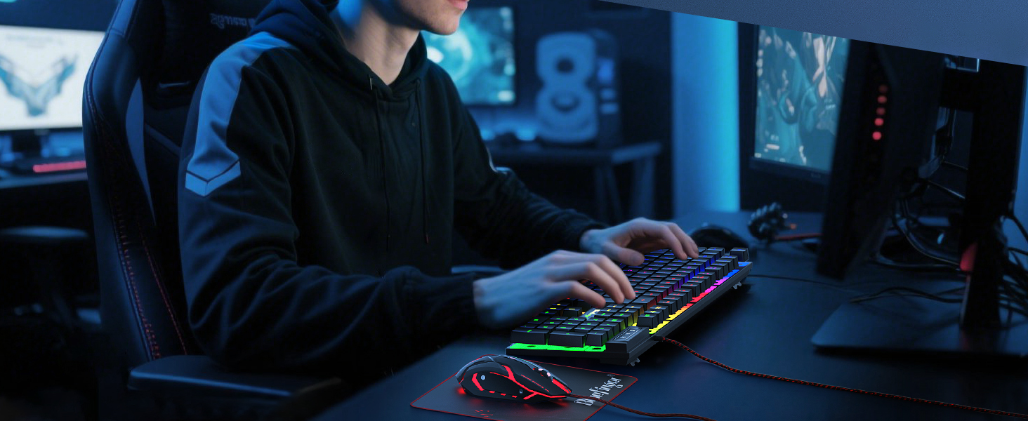 gaming keyboard and mouse combo with headset