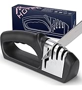 HOTEC 4in1 Knife Sharpener, 3 Stage Manual Sharpener for Sharpening Kitchen Knives 1 Stage for Sc...