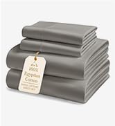 Lane Linen 1000 Thread Count 100% Egyptian Cotton Sateen Sheet Set in Charcoal Color