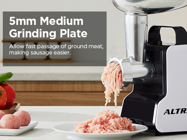 ALTRA LIFE electric meat grinder with 5mm Medium Grinding Plate