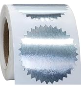 300Pcs Silver Professional Notary Seals Embossing Stickers, 2 inch Metallic Sealing Labels for Le...