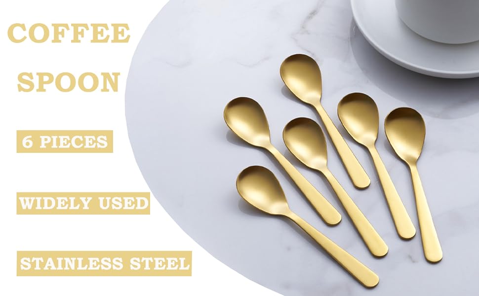 Gold demitasse mini coffee spoons