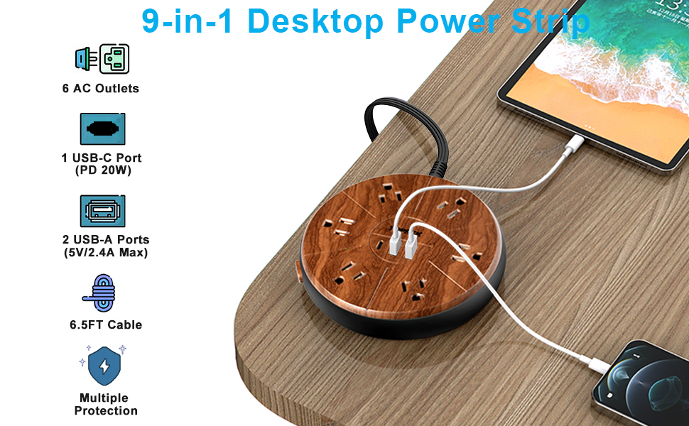 9-in-1 Desktop Power Strip
