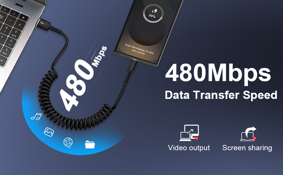 High Speed Data Transfer iPhone 16 Charging Cable