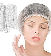Disposable Bouffant Caps 100 Pcs,21inches Hair Net, Elastic Dust Cap for Food Service, Kitchen He...
