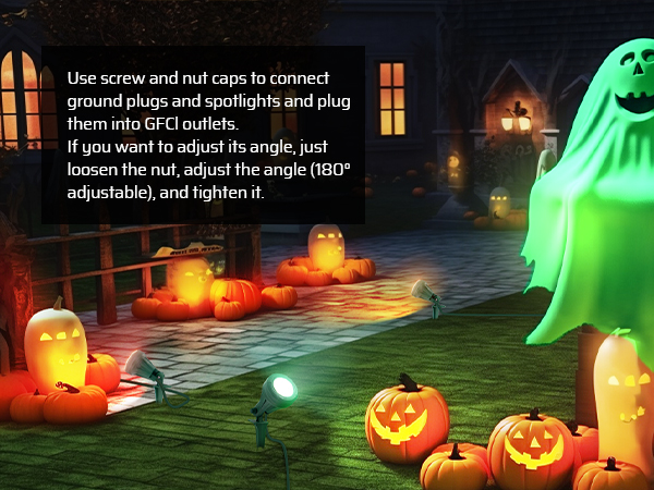 outdoor spotlight for Halloween