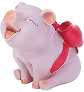 Piggy Bank with Red Bow-Knot, H&amp;W Lovely Pig Coin Bank, Creative Shatterproof Gift Money Bank, Ca...