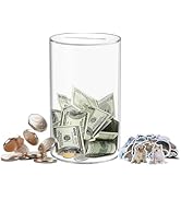 Totola Clear and Unopenable Piggy Bank, Transparent Money Box for Cash Savings, Must-Break-to-Ope...
