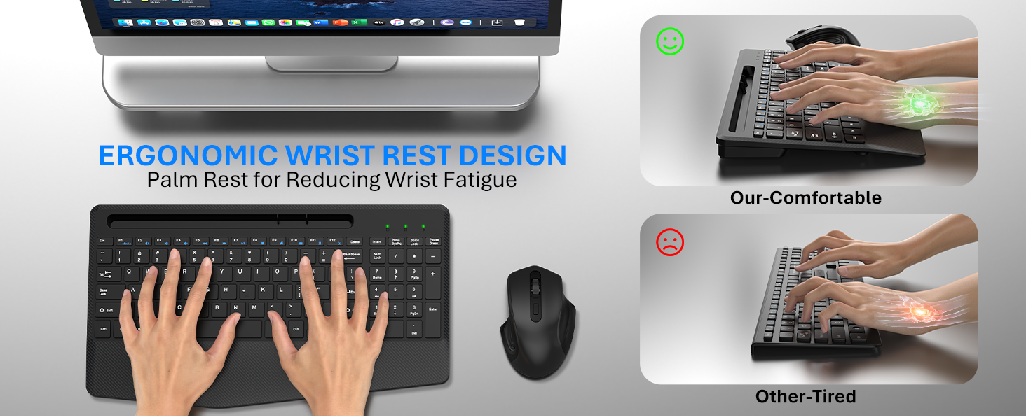 keyboard and mouse wireless ergonomic