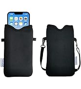 Tainada Men Women Neoprene Phone Sleeve Pouch Case Bag with Crossbody Strap/Neck Lanyard for iPho...