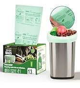 T.FORING 13 Gallon Compost Bags, 49.5 Liter, 0.9 Mil,45 Count Compostable Trash Bags, Tall Kitche...