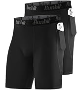Runhit 2 Pack Mens Compression Shorts with Pockets 9