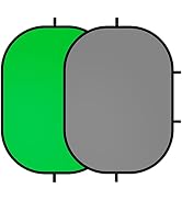 Selens Small Collapsible Backdrop Double-Sided Grey Green Screen 2-in-1 Pop Up Background with Ca...