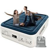 VOSSER Queen Air Mattress with Built-in Pump,18'' Raised Blow Up Mattress, Leak-Proof Air Bed wit...