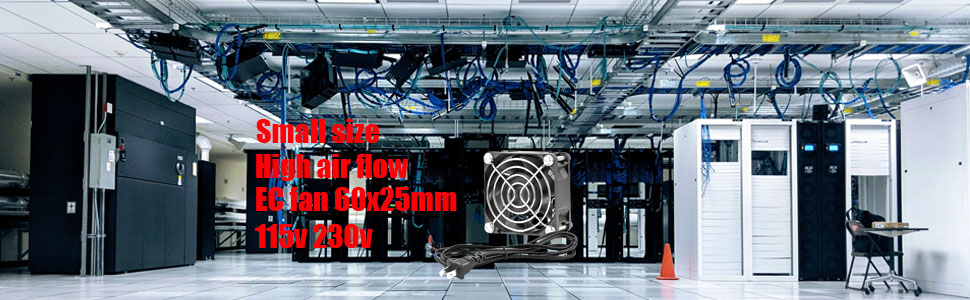 Sxdool 60mm x 25mm EC Cooling Fan - Dual Voltage, Dual Ball Bearings, 7 Blades, Compact &amp; Powerful