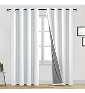 DWCN 100% Blackout Curtains 84 Inches Long for Bedroom/Nursery Thermal Insulated Light &amp; Heat Blo...