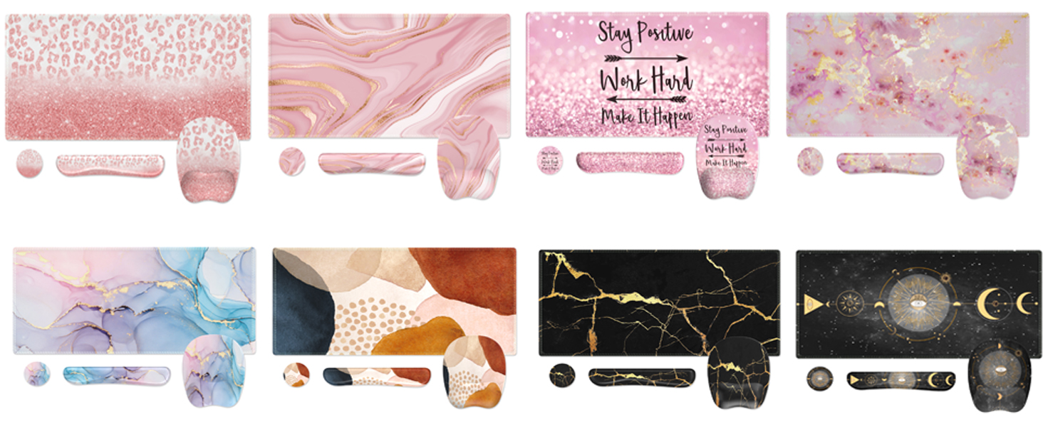 Anyshock Large Mouse Pad Wrist Support, Keyboard Wrist Rest, Desk Mat, 4 in 1 Ergonomic Desk Pad