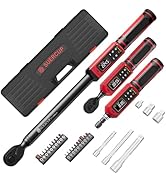 SUERCUP 1/4”&amp;3/8"&amp;1/2" Digital Torque Wrench Set(0.15-10Nm&amp;0.66-44.29Ft.Lb/0.9-60N.m&amp;3.8-250.8Ft....