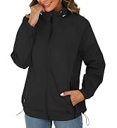 Avoogue Rain Jacket for Women Waterproof Lightweight Windbreaker Jacket with Hood Packable Rainco...