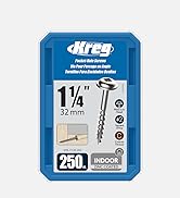 Kreg SML-C125-250 Zinc Pocket Screw - 1 1/4 Inch #8 Coarse Thread - Maxi-Loc Head - 250 Count