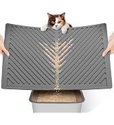 Conlun Silicone Cat Litter Mat 24"x15", Waterproof Rubber Trapping Mat for Kitty Litter box, Easy...