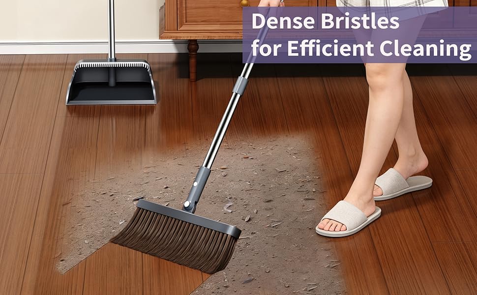 Dense bristles broom for efficient cleaning