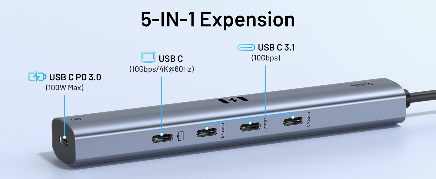 10Gbps USB C Hub with 4K@60Hz Video Display