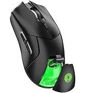 FMOUSE Wireless Gaming Mouse for Laptop, Ergonomic Bluetooth Mouse with Tri-Mode (Dual Bluetooth ...